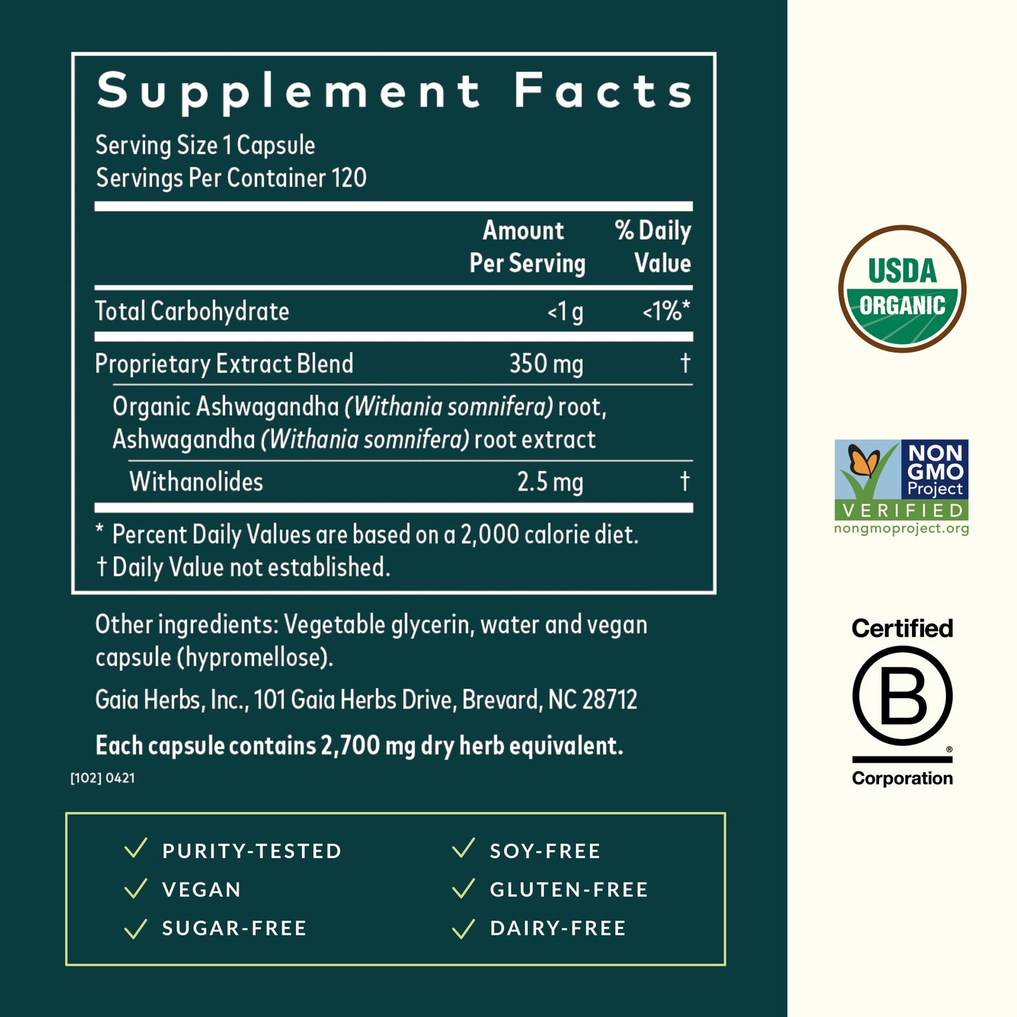Ashwagandha Root, for Stress Relief, Immune Support, Balanced Energy Levels and Mood Support, Vegan Liquid Capsules, 120 Count