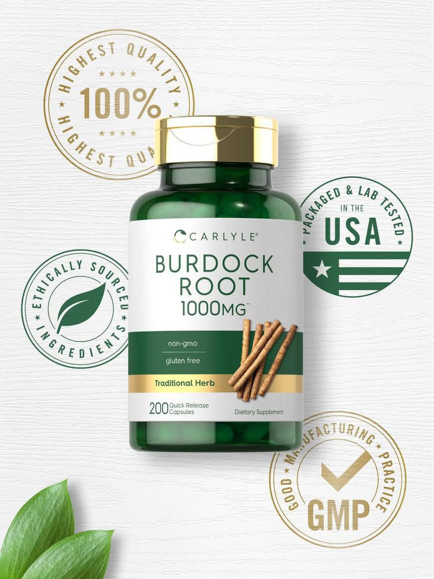 Burdock Root 1000 Mg | 200 Capsules | Arctium Lappa Extract | by