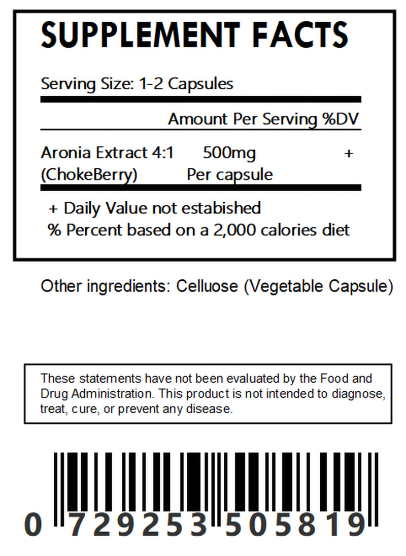 Aronia Berry 4:1 Extract Capsules - 60 Count - Free Shipping