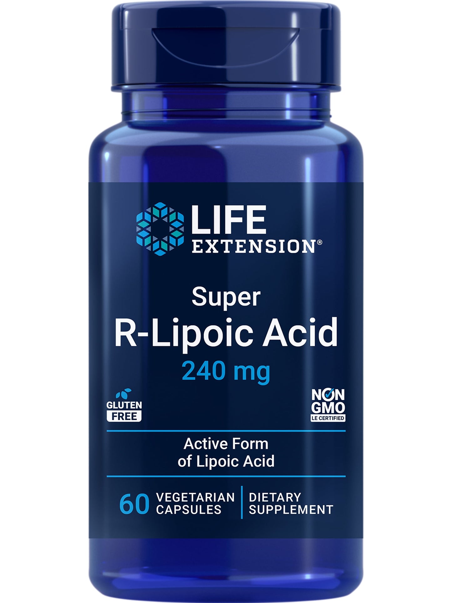 Super R-Lipoic Acid – Longevity Supplement for Oxidative Stress Defense – with 240 Mg of Active R-Form of R-Lipoic Acid – Gluten-Free – Non-Gmo – Vegetarian – 60 Capsules
