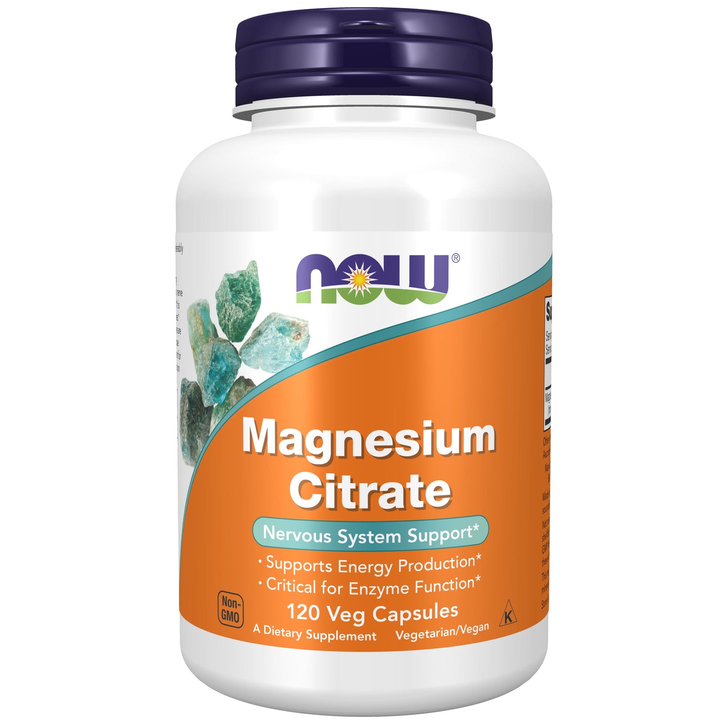 Supplements, Magnesium Citrate, Enzyme Function*, Nervous System Support*, 120 Veg Capsules
