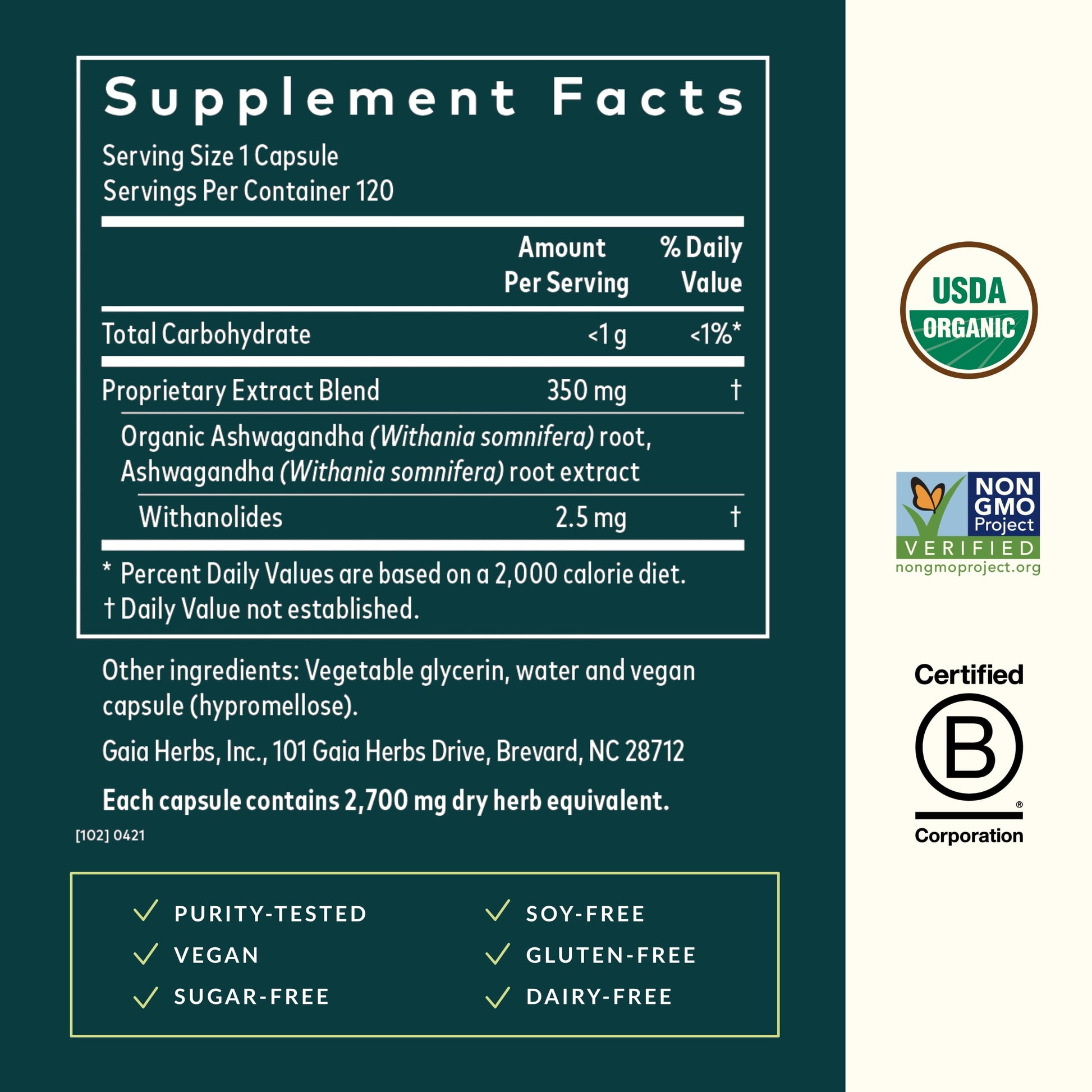 Ashwagandha Root, for Stress Relief, Immune Support, Balanced Energy Levels and Mood Support, Vegan Liquid Capsules, 120 Count
