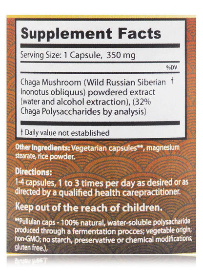 Chaga, Wild Siberian  100 Caps