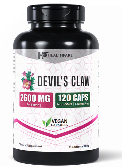 Healthfare Devils Claw 2600Mg 120 Caps Supports Inflammation Back Joint Pain USA