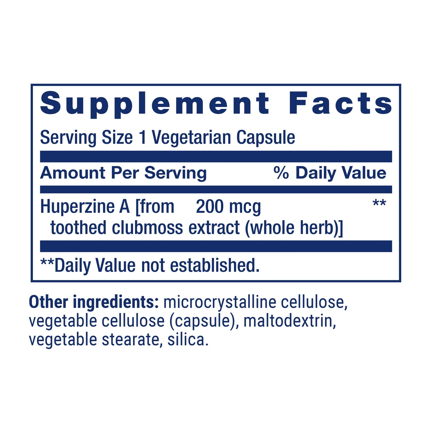 Huperzine a 200 Mcg – Huperzine a Supplement for Brain Health and Enhance Memory – Toothed Clubmoss Herb Extract Formula - Gluten-Free, Non-Gmo, Vegetarian – 60 Capsules