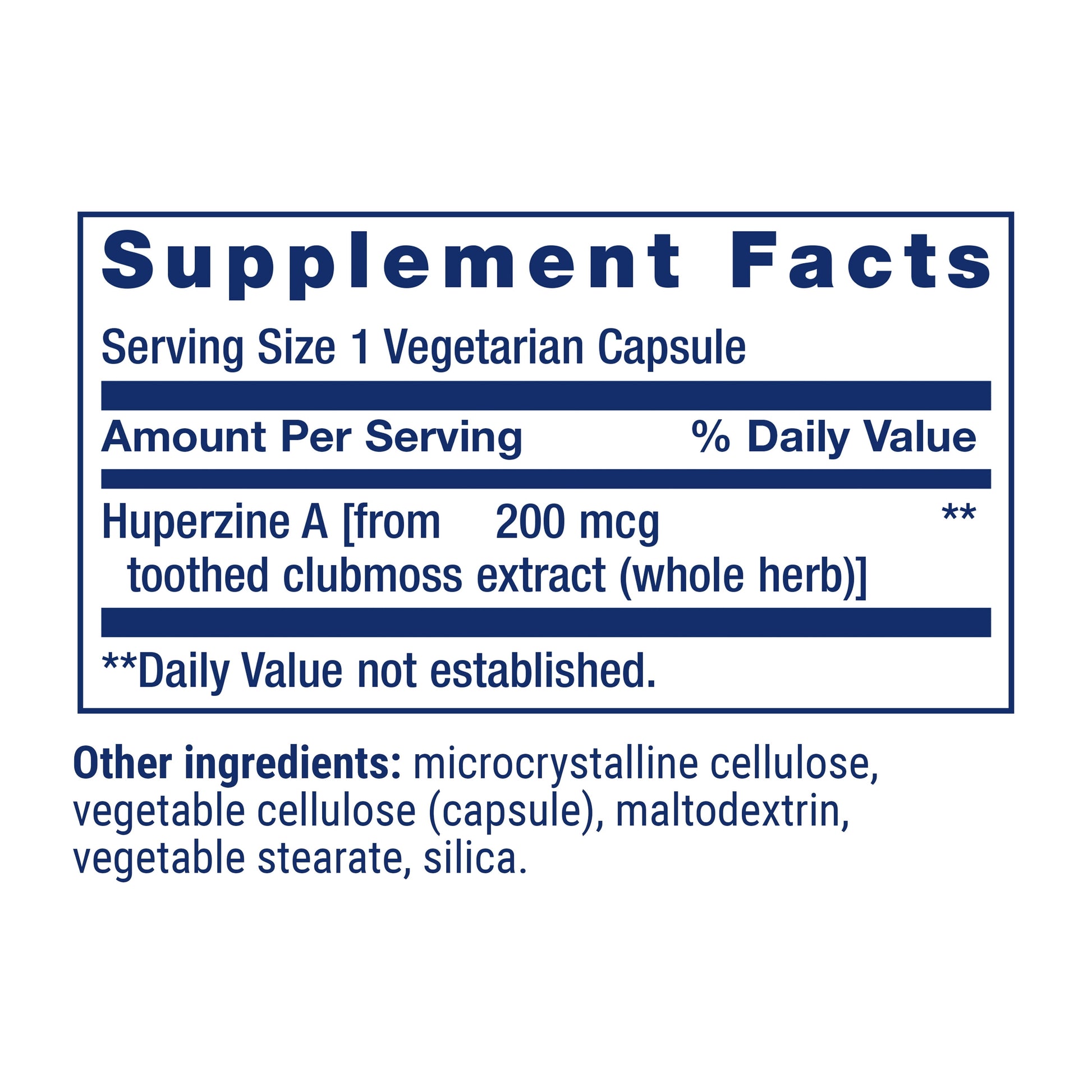 Huperzine a 200 Mcg – Huperzine a Supplement for Brain Health and Enhance Memory – Toothed Clubmoss Herb Extract Formula - Gluten-Free, Non-Gmo, Vegetarian – 60 Capsules