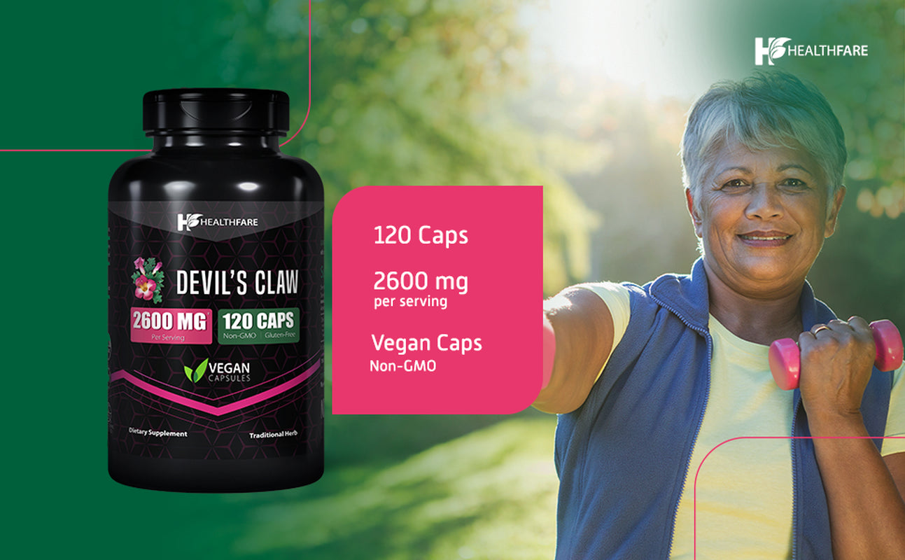 Healthfare Devils Claw 2600Mg 120 Caps Supports Inflammation Back Joint Pain USA