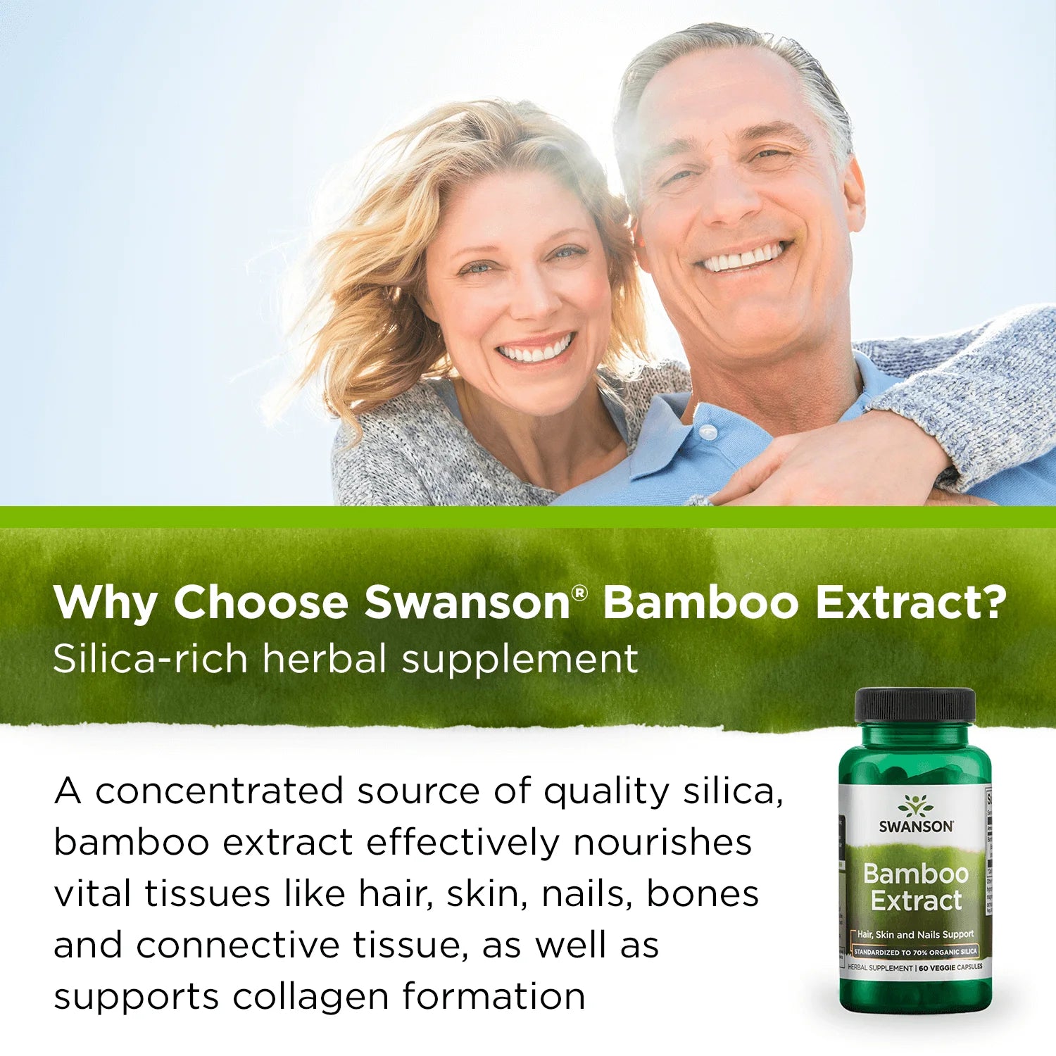 Bamboo Extract Vegetable Capsules, 300 Mg, 60 Count