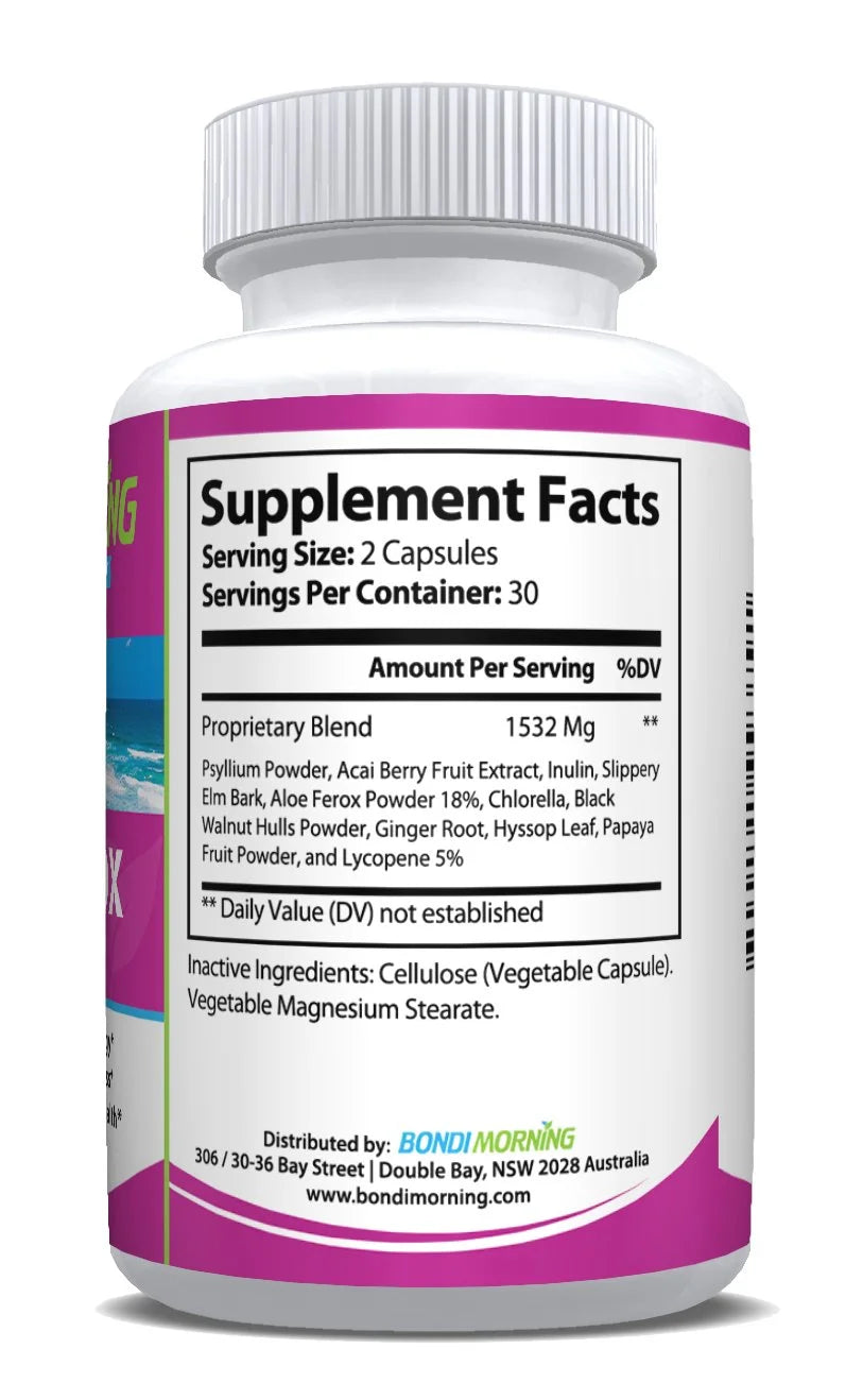 Max Detox Dietary Supplement – Pure Herbal Ingredients, Acai Berry, Papaya & Ginger, Promotes Colon Cleansing & Removes Toxins – 60 Capsules