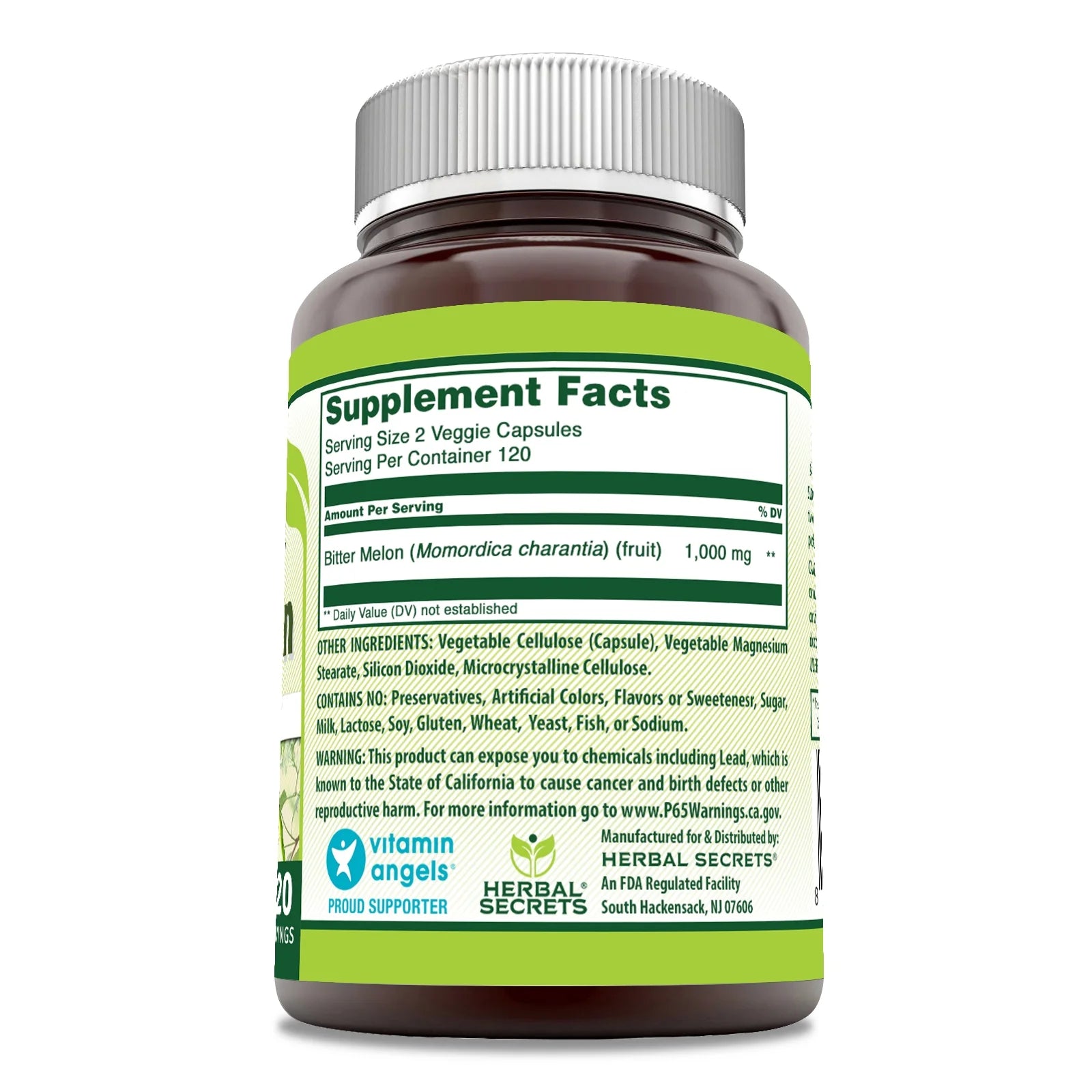 Bitter Melon 1000 Mg per Serving 240 Veggie Capsules Supplement | 120 Serving per Bottle | Non-Gmo | Gluten Free | Made in USA