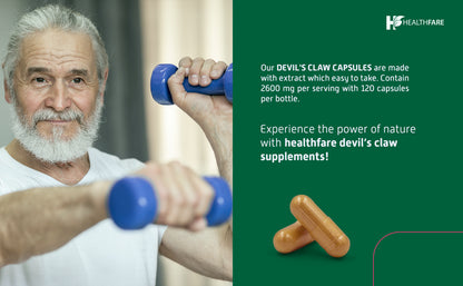Healthfare Devils Claw 2600Mg 120 Caps Supports Inflammation Back Joint Pain USA
