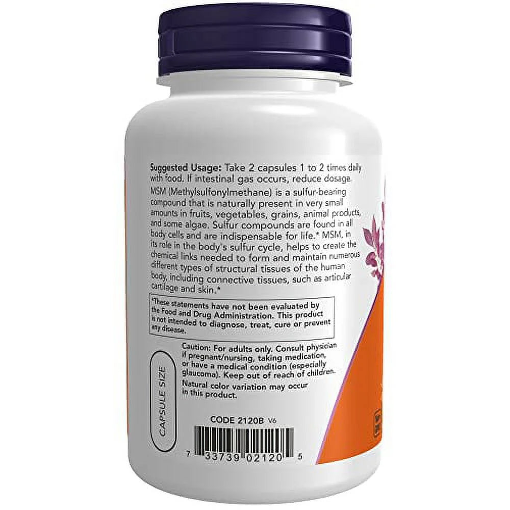 Supplements, MSM (Methylsulfonylmethane) 1,000 Mg, Joint Health*, 120 Veg Capsules