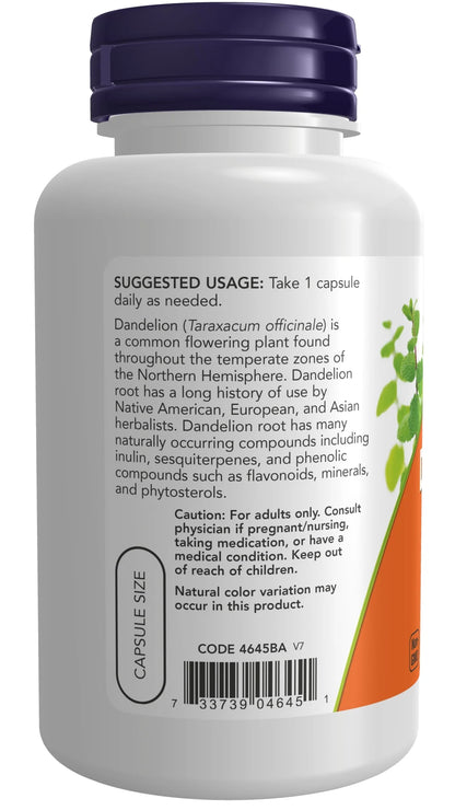 Supplements, Dandelion Root (Taraxacum Officinale) 500 Mg, Herbal Supplement, 100 Veg Capsules