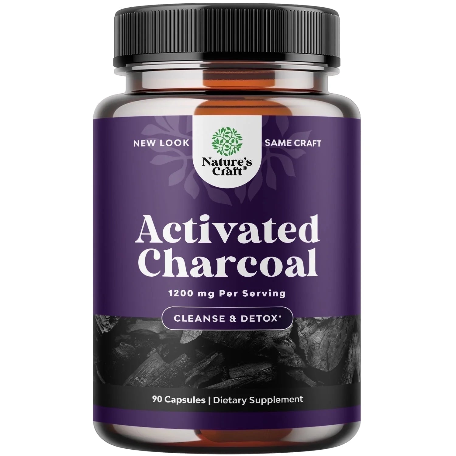 Activated Charcoal Capsules - Purifying Detox, Gut Health, Bloating Relief, 90 Veggie Capsules