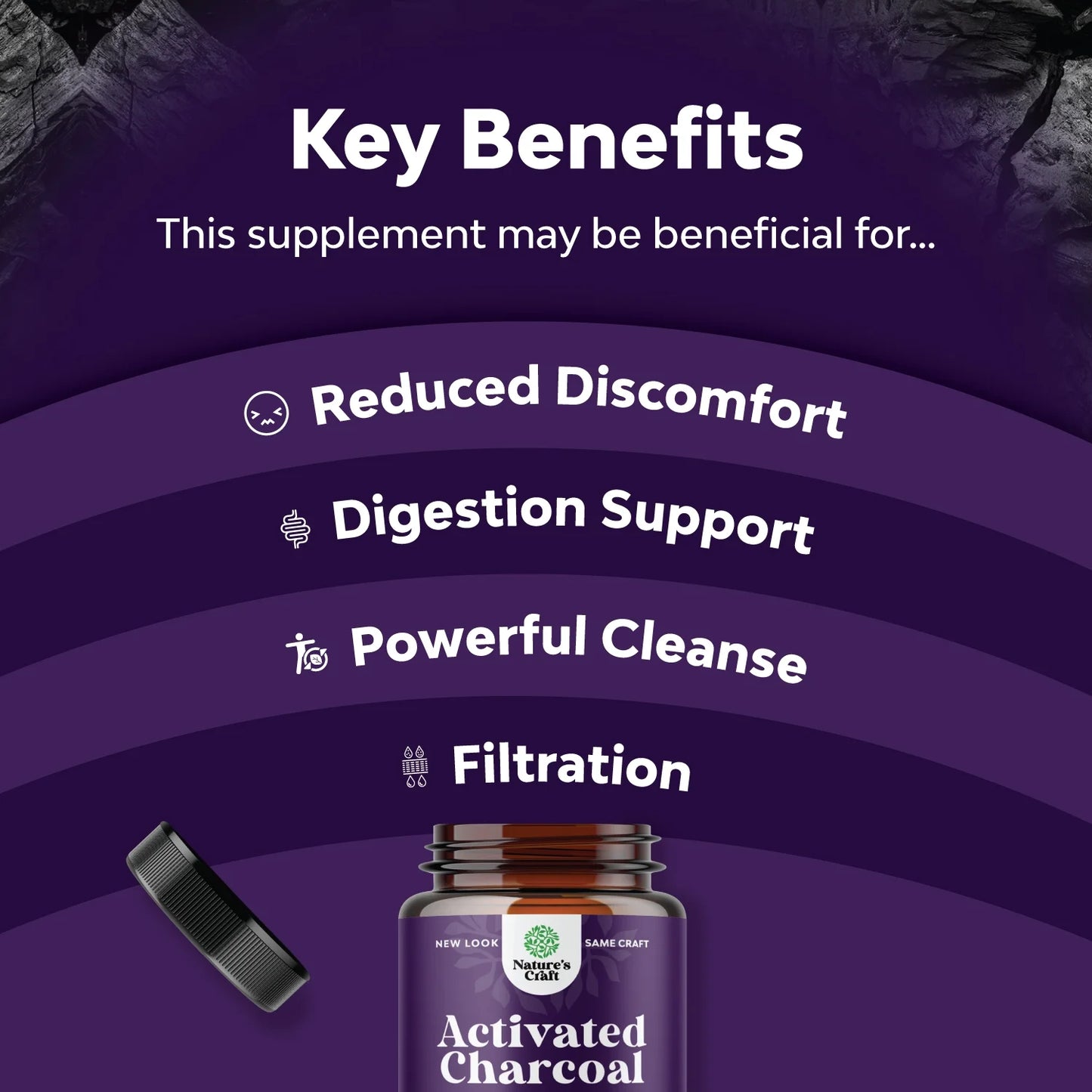 Activated Charcoal Capsules - Purifying Detox, Gut Health, Bloating Relief, 90 Veggie Capsules