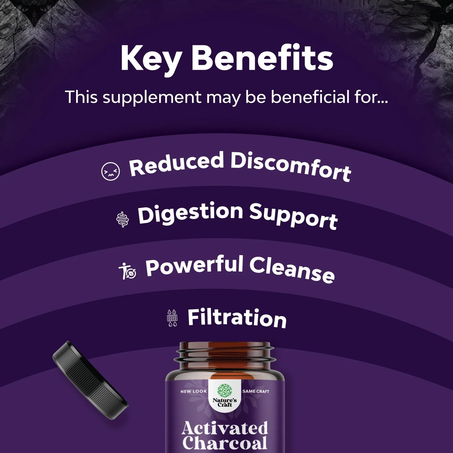 Activated Charcoal Capsules - Purifying Detox, Gut Health, Bloating Relief, 90 Veggie Capsules
