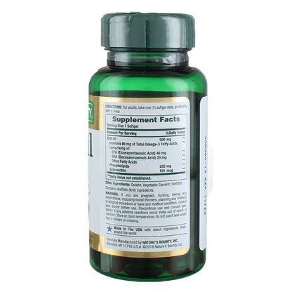 Red Krill Oil 500 Mg Dietary Supplement Softgels 30 Soft Gels