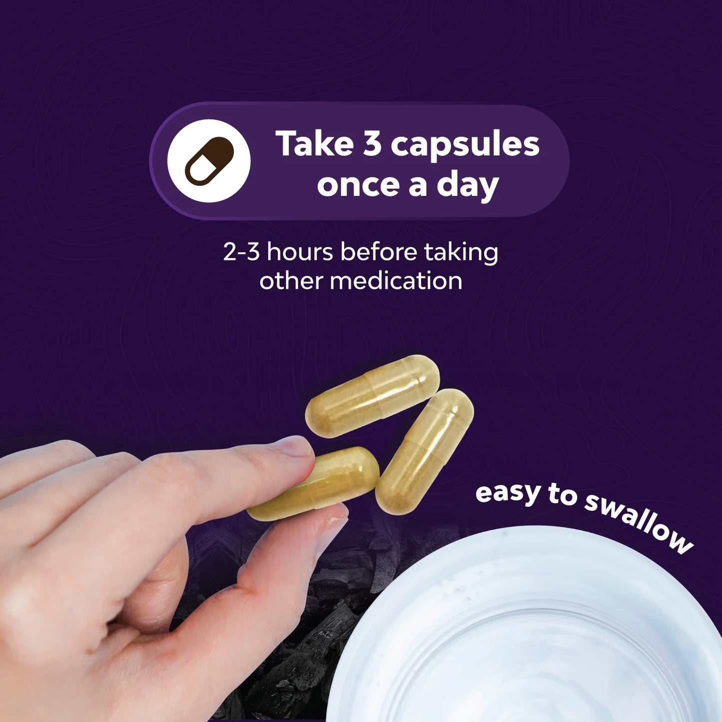 Activated Charcoal Capsules - Purifying Detox, Gut Health, Bloating Relief, 90 Veggie Capsules
