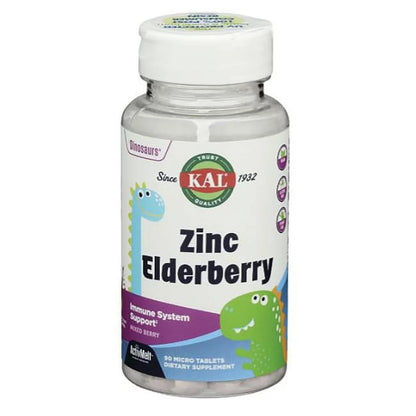 Dinosaurs Zinc Elderberry Activmelt | Kids Healthy Immune Support | Natural Berry Flavor | Sugar Free | 90 Microtabs