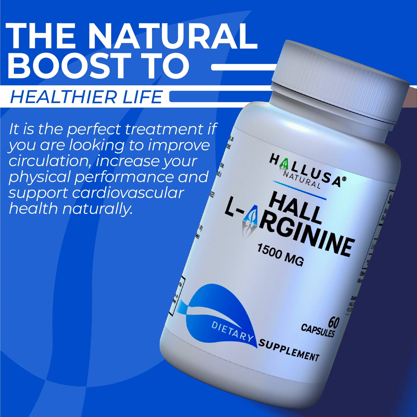 L- Arginine Hcl Supplements 1500 Mg - Amino Acids Supplement - Nitric Oxide Supplements for Men - Amino Energy - Energy Supplements - 60 Capsules