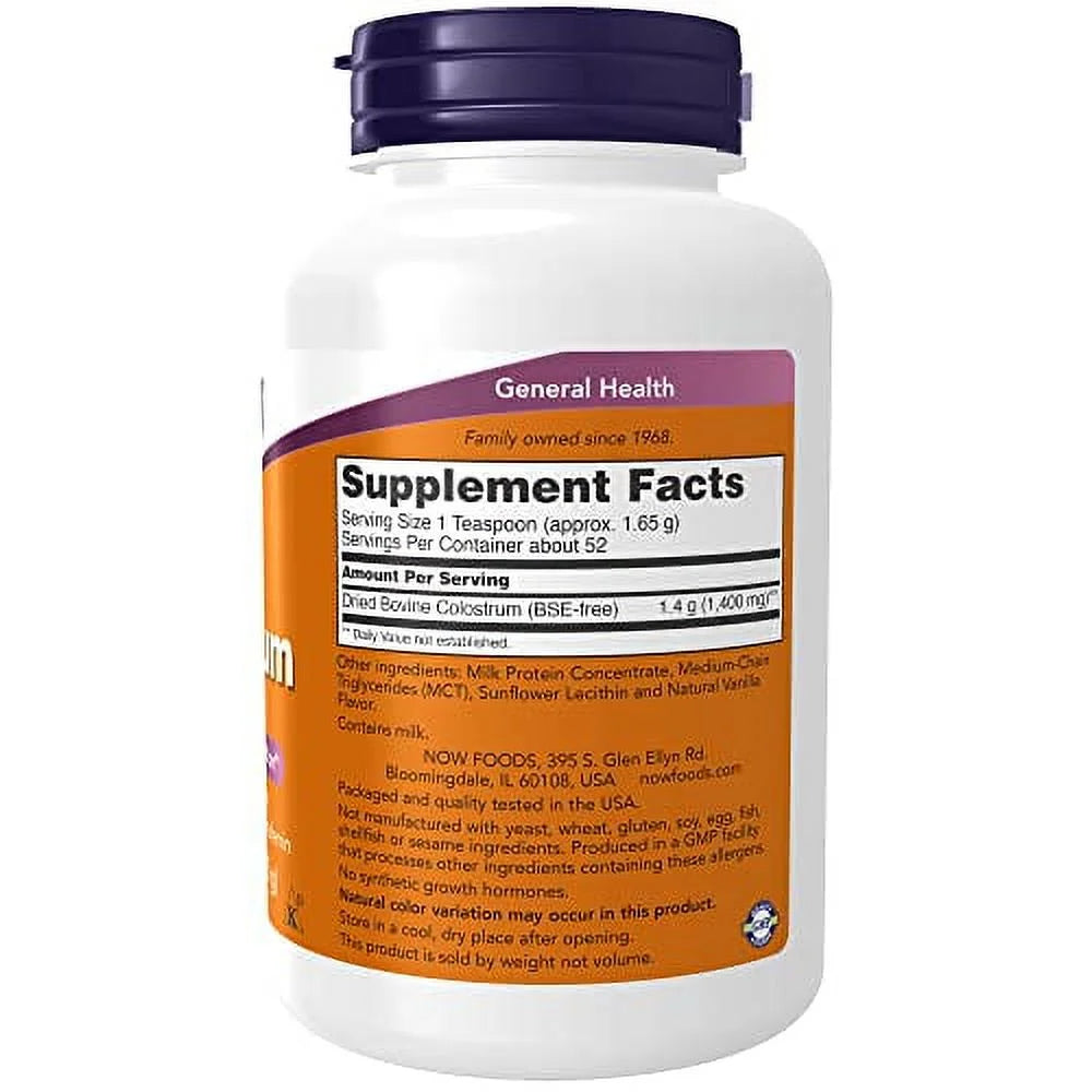 Supplements, Colostrum Powder, Naturally Occurring Immunoglobulins and Lactoferrin, 3-Ounce
