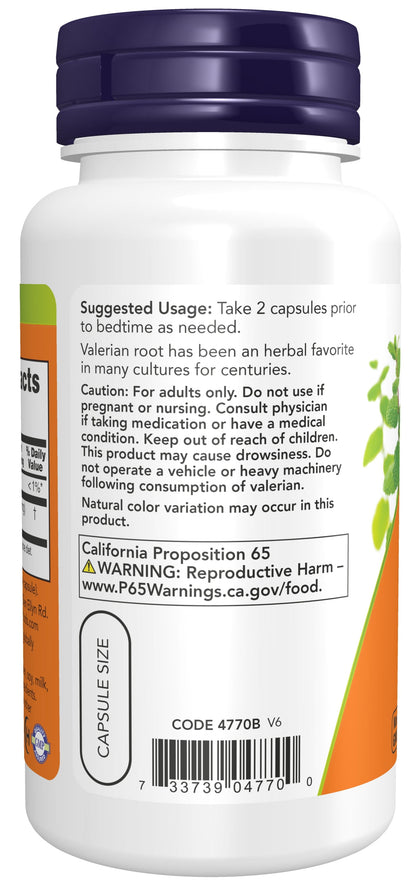 Supplements, Valerian Root (Valeriana Officinalis) 500 Mg, Herbal Supplement, 100 Veg Capsules
