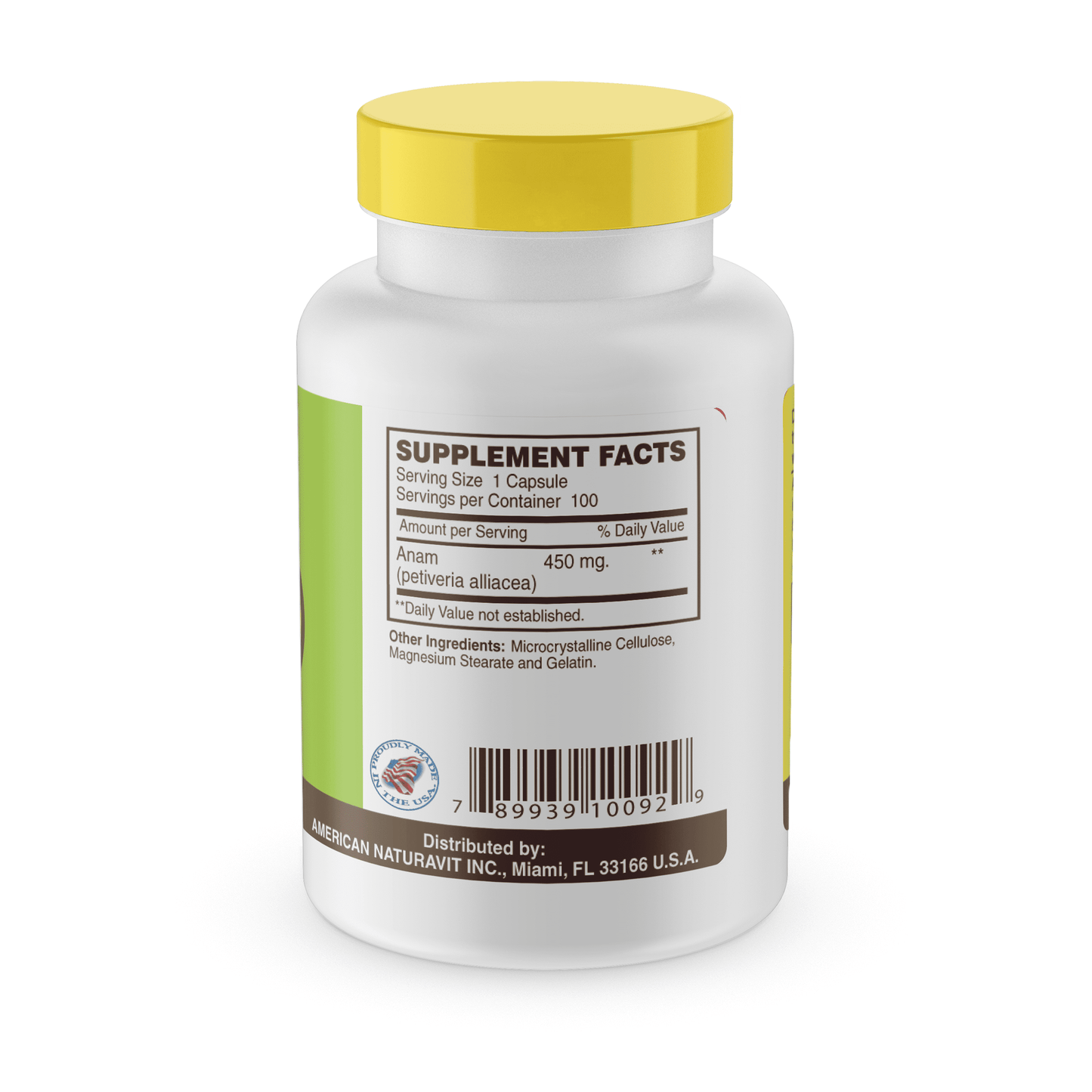 Anamu 450 Mg Capsules, Herbal Dietary Supplement, 100 Ct
