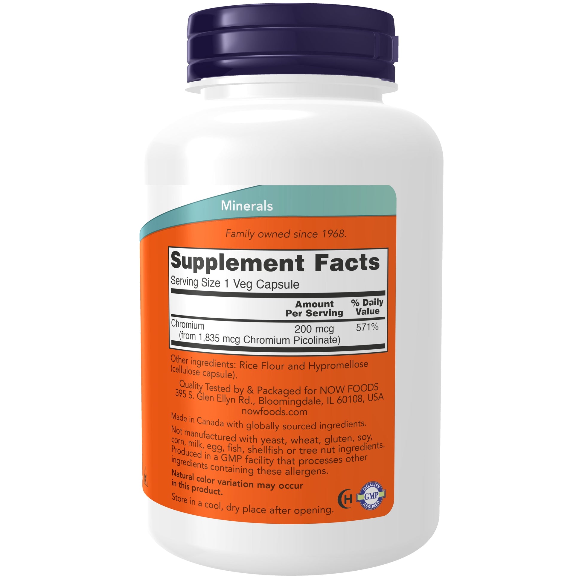 Supplements, Chromium Picolinate 200 Mcg, Insulin Co-Factor*, 250 Veg Capsules