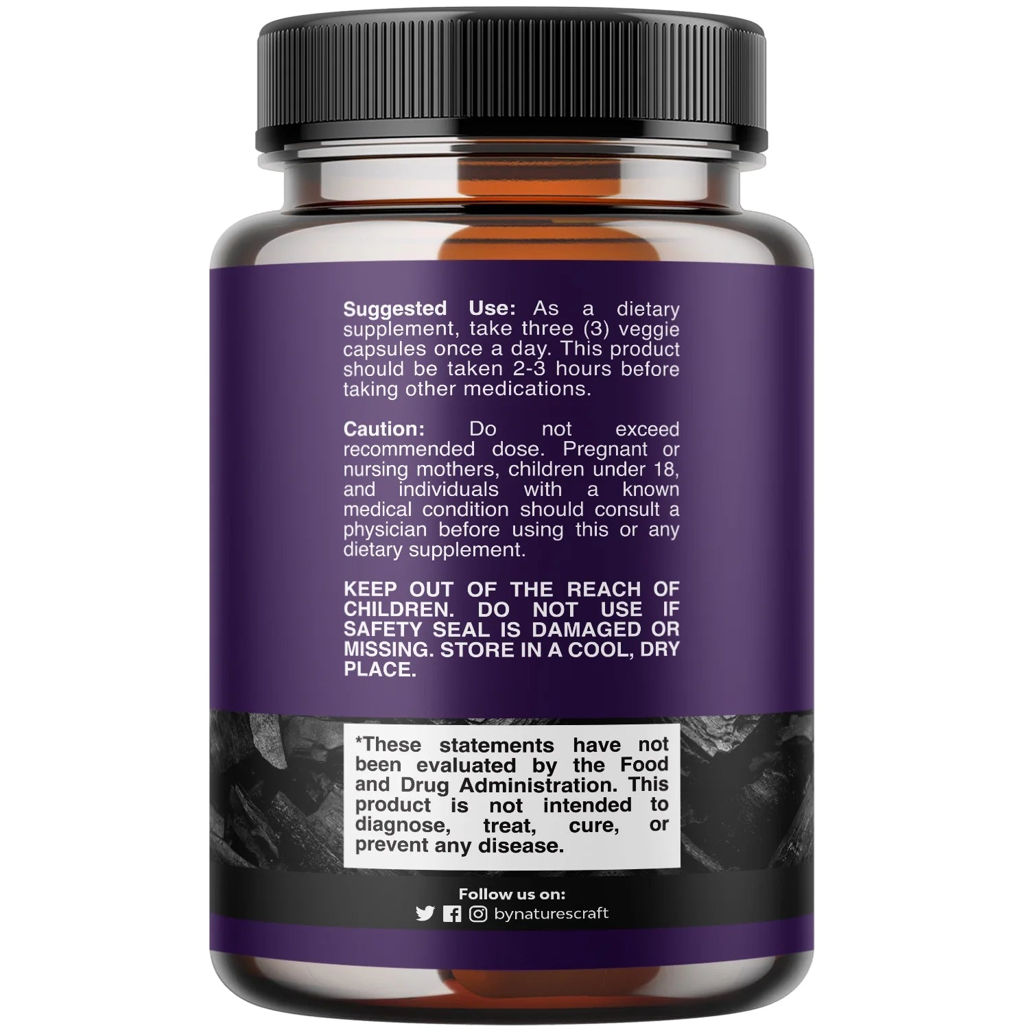 Activated Charcoal Capsules - Purifying Detox, Gut Health, Bloating Relief, 90 Veggie Capsules