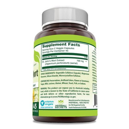 St. John'S Wort 700 Mg per Serving 90 Veggie Capsules Supplement | Non-Gmo | Gluten Free | Made in USA