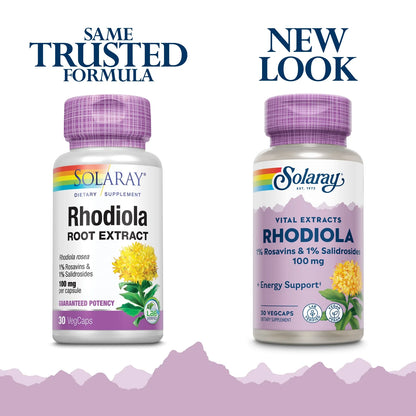 Rhodiola Root Extract 100 Mg | Herbal Adaptogen for Occasional Stress & Mood Support | 30Ct