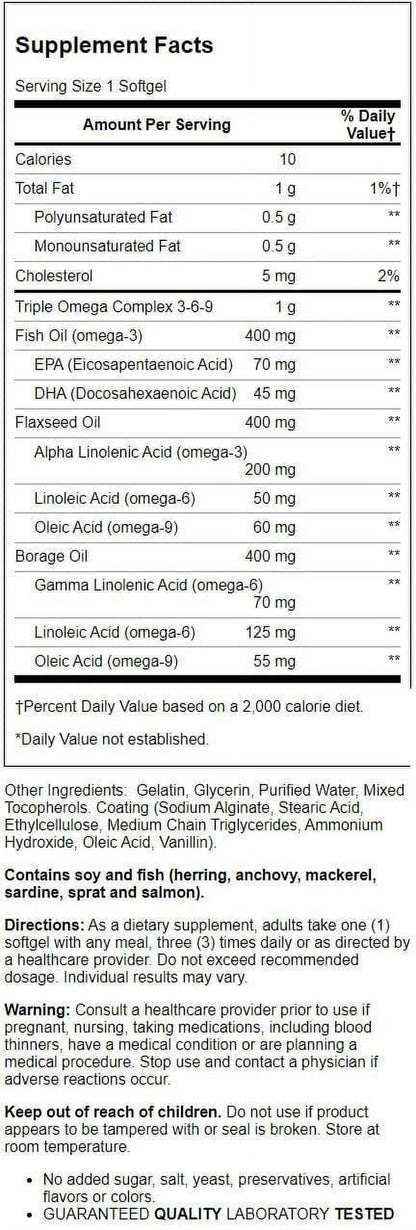 Triple Omega Complex 3-6-9 - 90 Softgels