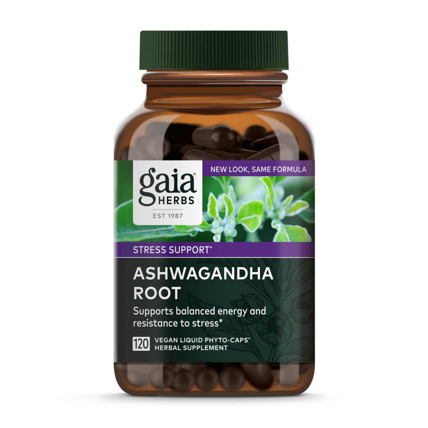 Ashwagandha Root, for Stress Relief, Immune Support, Balanced Energy Levels and Mood Support, Vegan Liquid Capsules, 120 Count