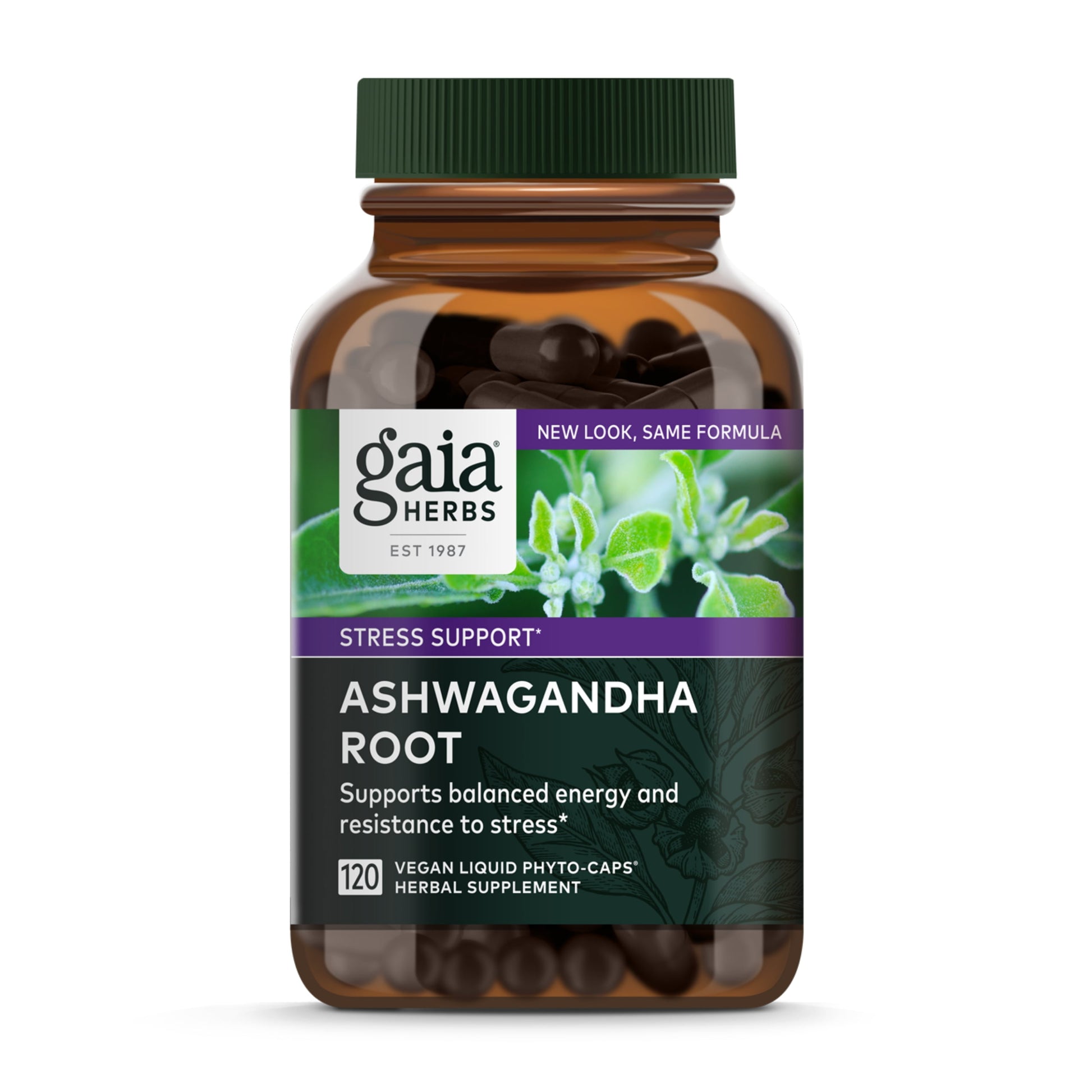Ashwagandha Root, for Stress Relief, Immune Support, Balanced Energy Levels and Mood Support, Vegan Liquid Capsules, 120 Count