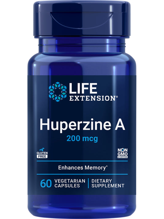 Huperzine a 200 Mcg – Huperzine a Supplement for Brain Health and Enhance Memory – Toothed Clubmoss Herb Extract Formula - Gluten-Free, Non-Gmo, Vegetarian – 60 Capsules