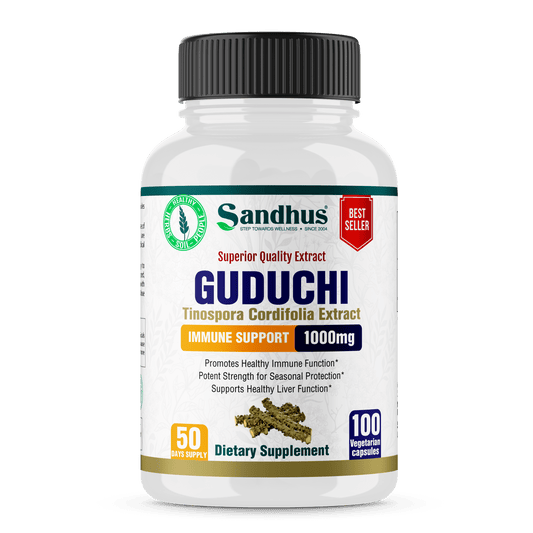 Guduchi 1000Mg, Herbal Supplement for Immune & Liver Health, Offers 100 Veggie Capsules