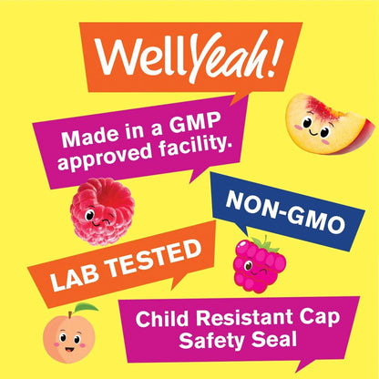 Magnesium Citrate Gummies for Kids - Chewable Stress Relief Supplement for Children - Natural Calm, Mood Support, Non-Gmo, Gluten Free - Natural Fruit Flavors - 60 Gummies