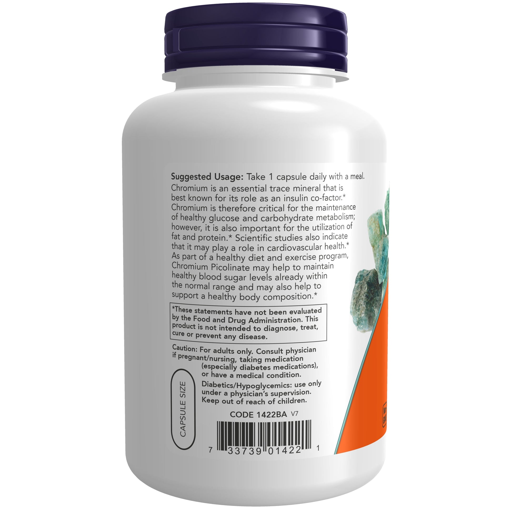 Supplements, Chromium Picolinate 200 Mcg, Insulin Co-Factor*, 250 Veg Capsules