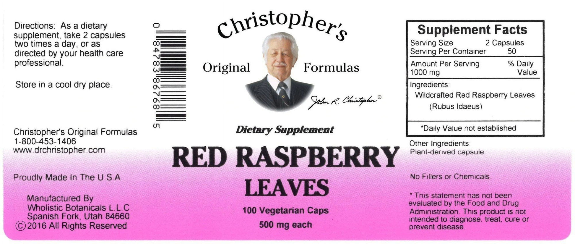 Red Raspberry Leaf, 100 Ct