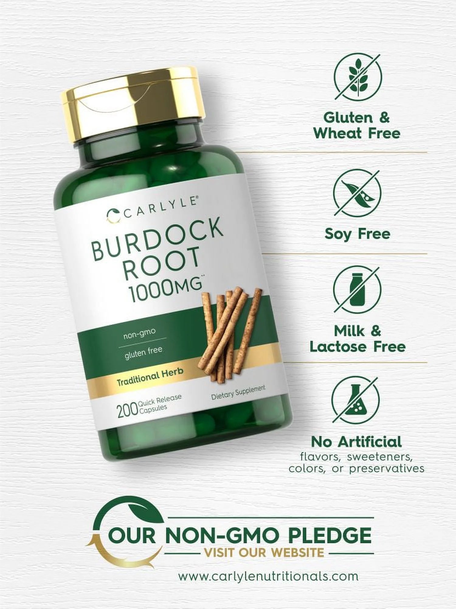 Burdock Root 1000 Mg | 200 Capsules | Arctium Lappa Extract | by