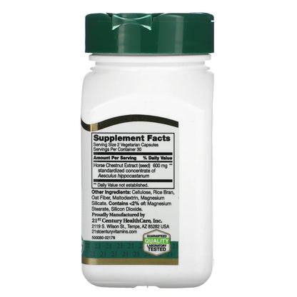 Horse Chestnut Extract Capsules, 600 Mg, 60 Count