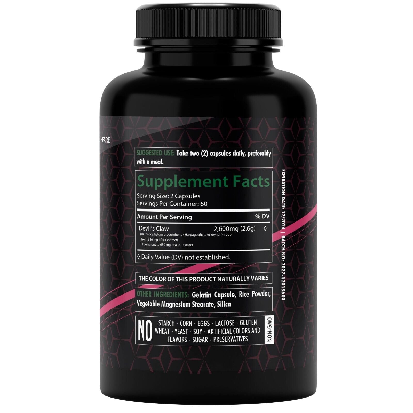 Healthfare Devils Claw 2600Mg 120 Caps Supports Inflammation Back Joint Pain USA