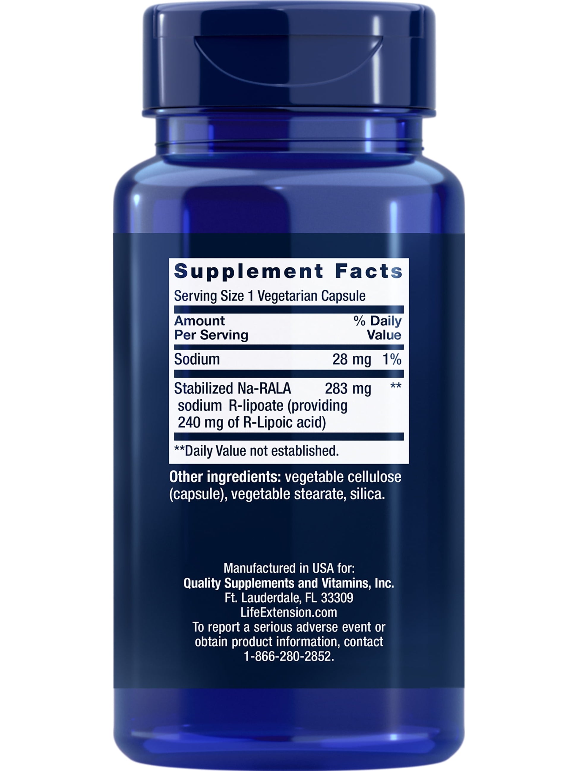 Super R-Lipoic Acid – Longevity Supplement for Oxidative Stress Defense – with 240 Mg of Active R-Form of R-Lipoic Acid – Gluten-Free – Non-Gmo – Vegetarian – 60 Capsules
