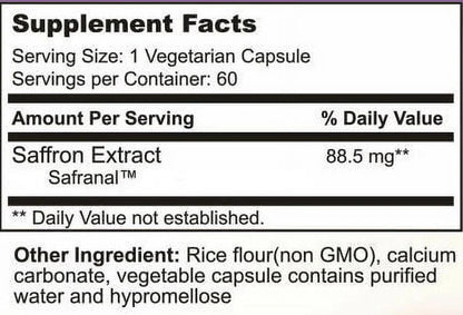 BOGO Sale - Pure Saffron Extract - Two 60 Count Bottles, 88.5Mg per Serving