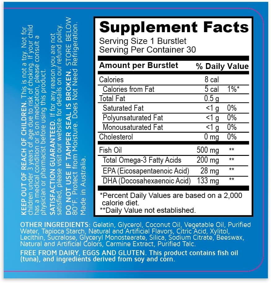 Bioglan Kids Smart Omega 3 Fish Oil, 30 Chewable Burstlets