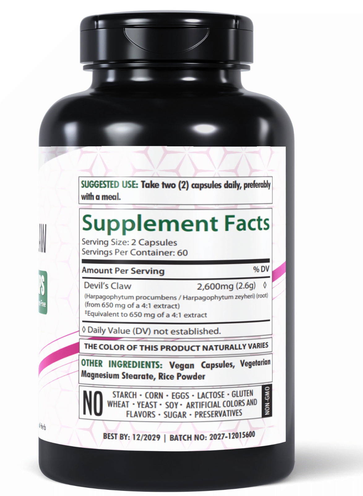 Healthfare Devils Claw 2600Mg 120 Caps Supports Inflammation Back Joint Pain USA