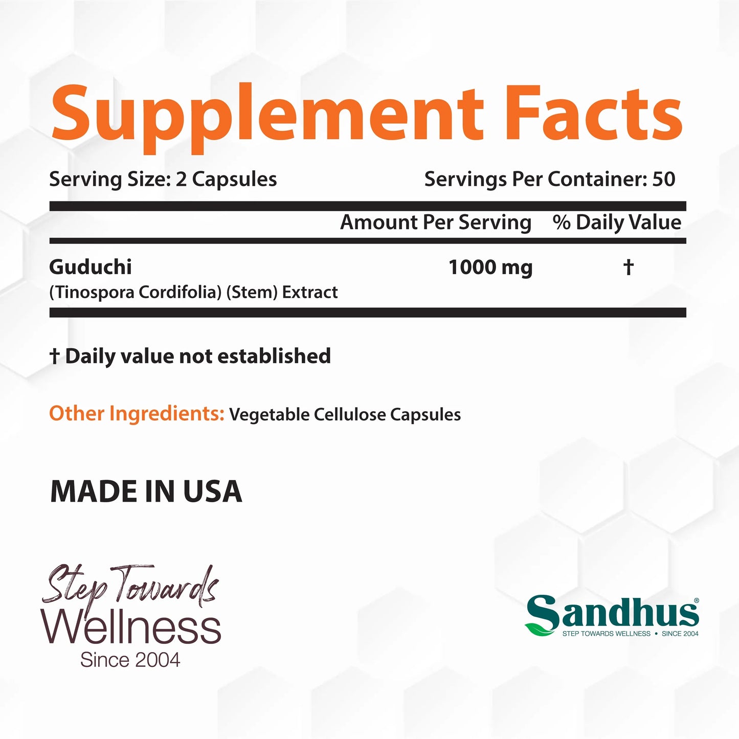Guduchi 1000Mg, Herbal Supplement for Immune & Liver Health, Offers 100 Veggie Capsules