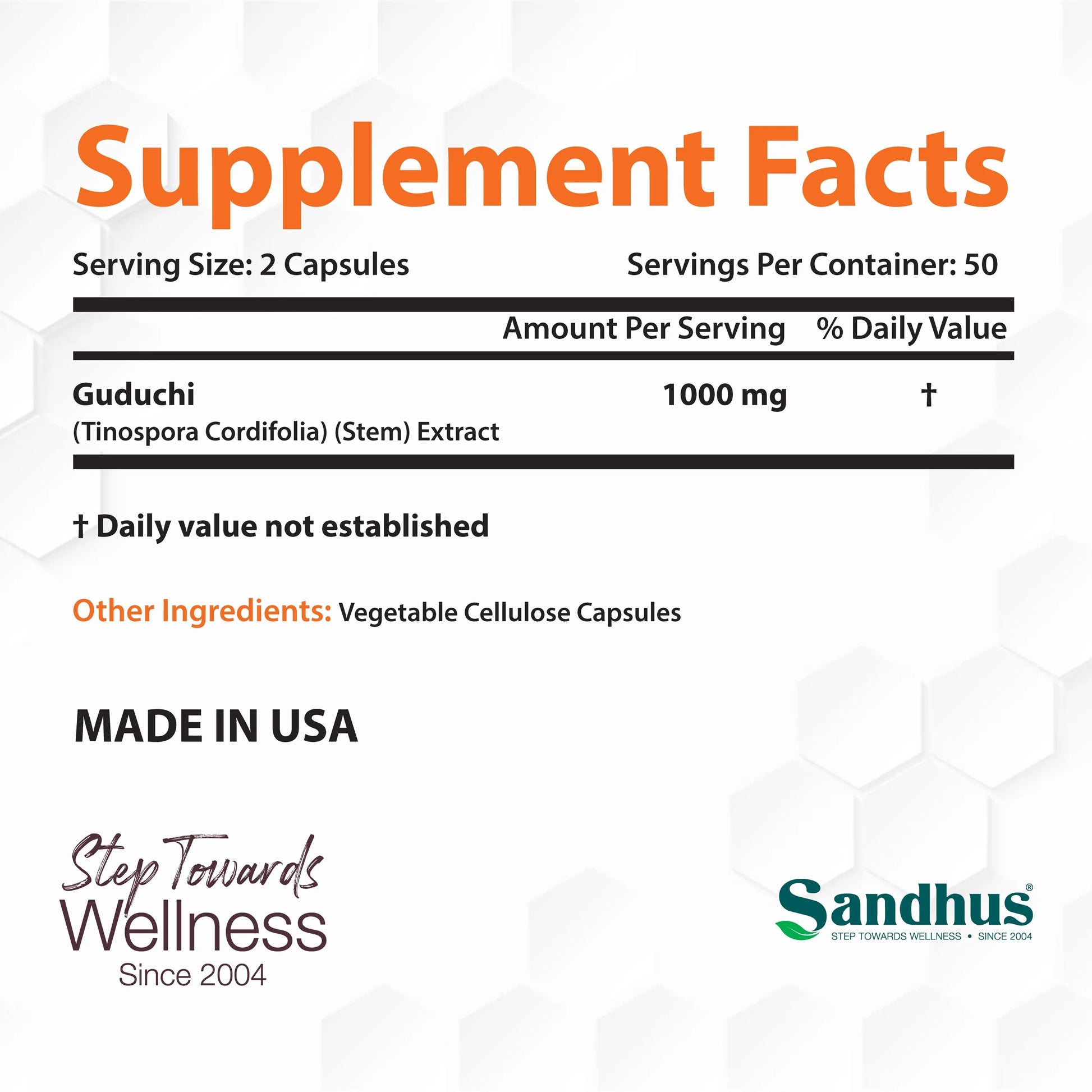 Guduchi 1000Mg, Herbal Supplement for Immune & Liver Health, Offers 100 Veggie Capsules