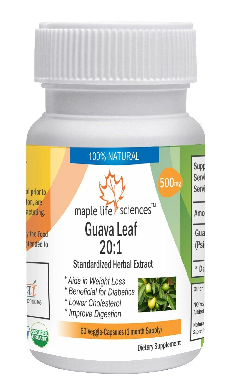 Guava Leaf 20:1 Extract Capsules Psidium Guajava L. Extract Polyphenols