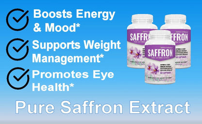 BOGO Sale - Pure Saffron Extract - Two 60 Count Bottles, 88.5Mg per Serving